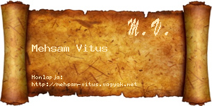 Mehsam Vitus névjegykártya